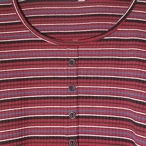 Striped long sleeve crop top